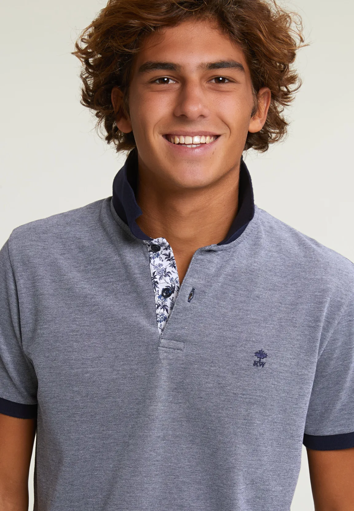 Hot River Woods Custom fit fancy katoenen polo blauw -