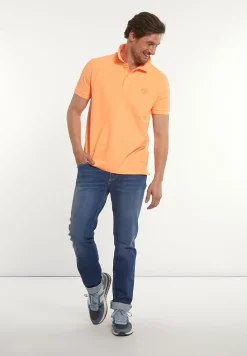 Hot River Woods Custom fit fancy katoenen pique polo neon oranje -