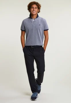 Hot River Woods Custom fit fancy katoenen polo blauw -