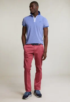 Discount River Woods Custom fit fancy katoenen polo yale blue -