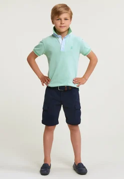 New River Woods Custom fit fancy katoenen polo korte mouwen dark lime mix -