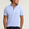 Hot River Woods Custom fit fancy katoen-linnen polo chambray mix -