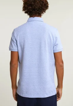 Hot River Woods Custom fit fancy katoen-linnen polo chambray mix -