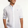 Hot River Woods Custom fit fancy linnen hemd wit -