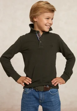 Best River Woods Custom fit fancy pique polo olijfgroen -