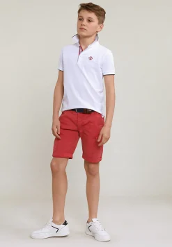 Online River Woods Custom fit fancy polo korte mouwen wit -