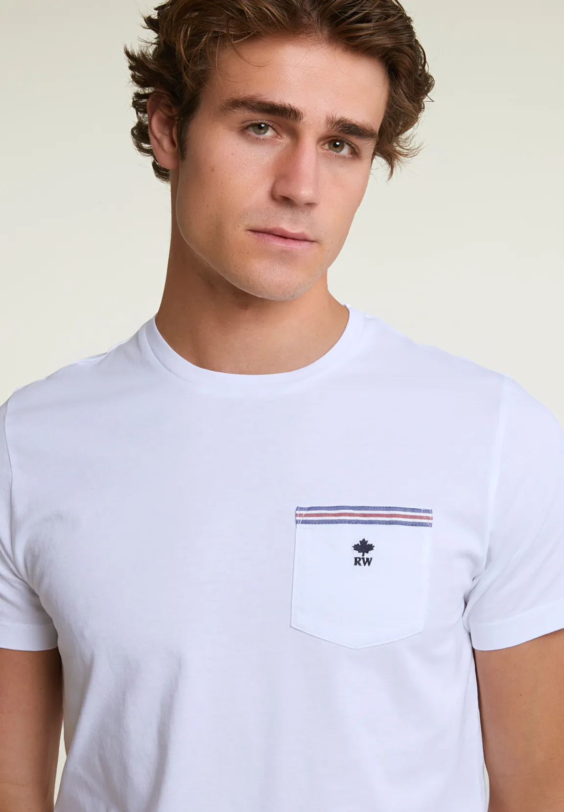 Fashion River Woods Custom fit fancy T-shirt borstzak wit -