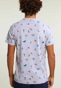Fashion River Woods Custom fit fancy T-shirt korte mouwen oyster mix -