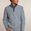 Fashion River Woods Custom fit fancy wol-kasjmier trui opstaande kraag orchid/night sky mix -