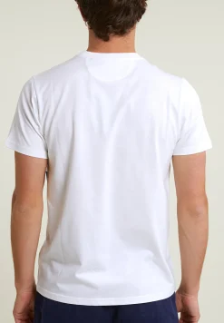New River Woods Custom fit fantasie T-shirt korte mouwen écru/navy -