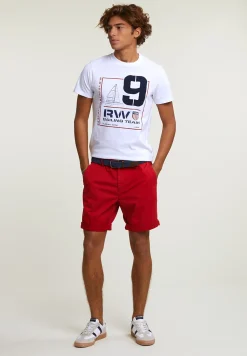 Sale River Woods Custom fit fantasie T-shirt korte mouwen wit -