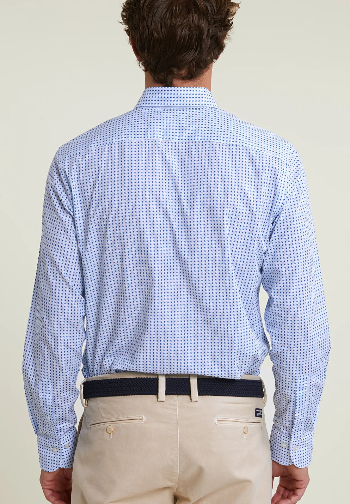 Best River Woods Custom fit fantasiehemd blauw/wit -