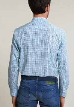 Online River Woods Custom fit fantasiehemd blauw/groen -