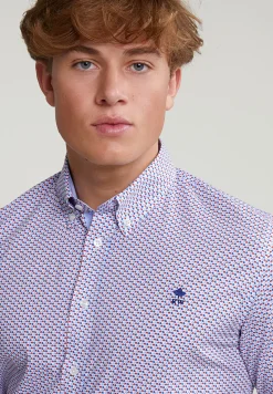 Online River Woods Custom fit fantasiehemd blauw/rood -