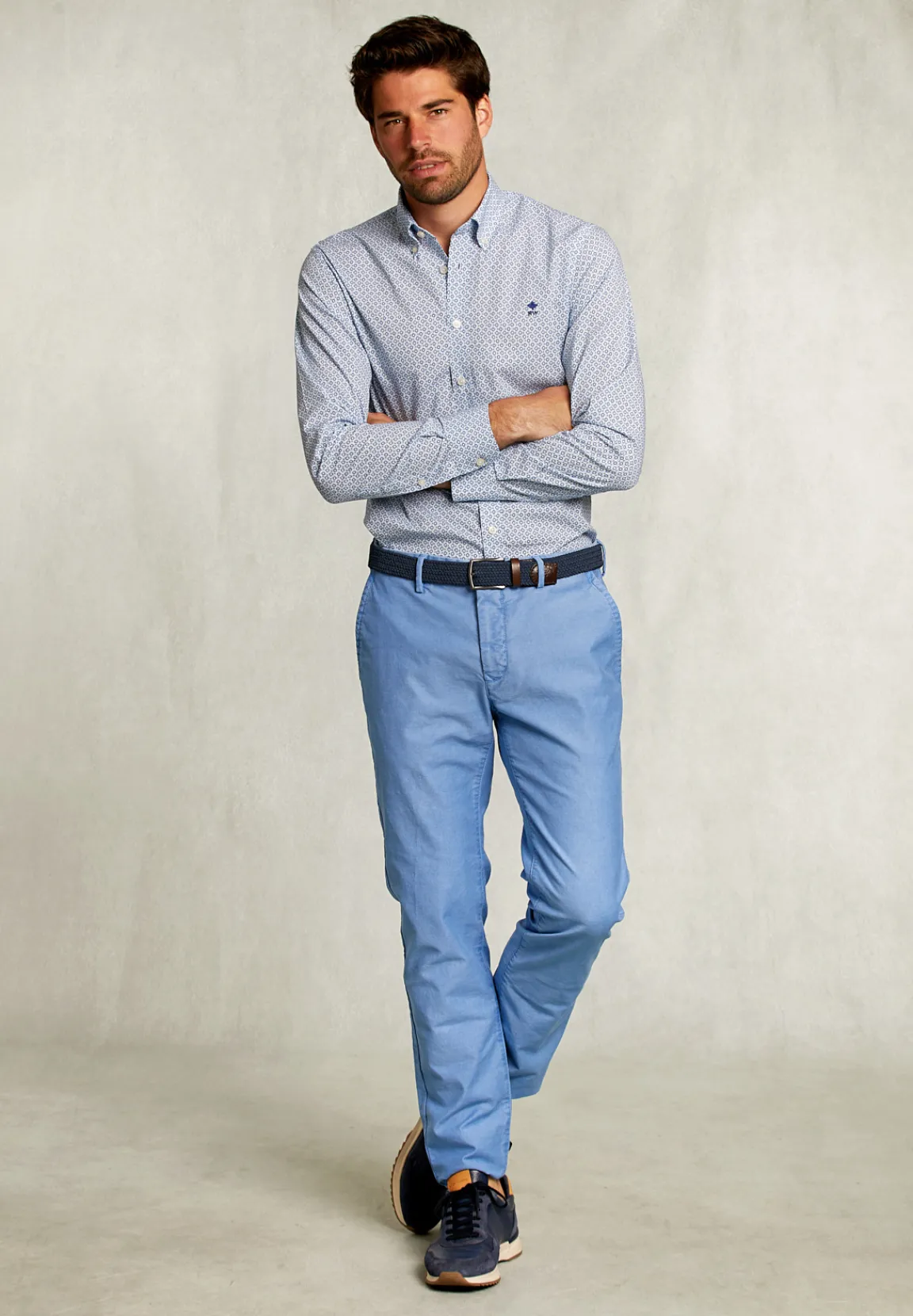 Hot River Woods Custom fit fantasiehemd blauw/groen -