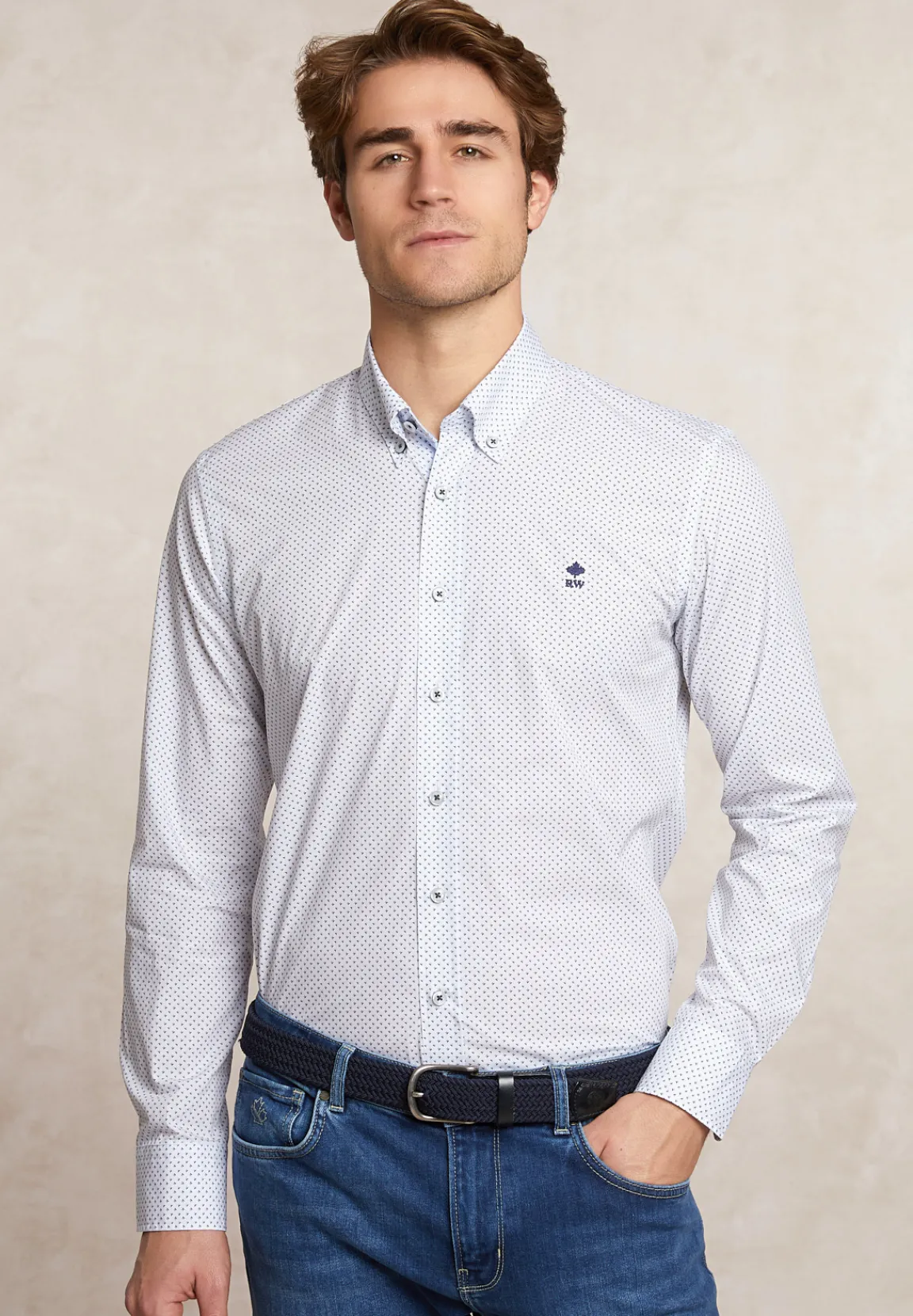Online River Woods Custom fit fantasiehemd wit -