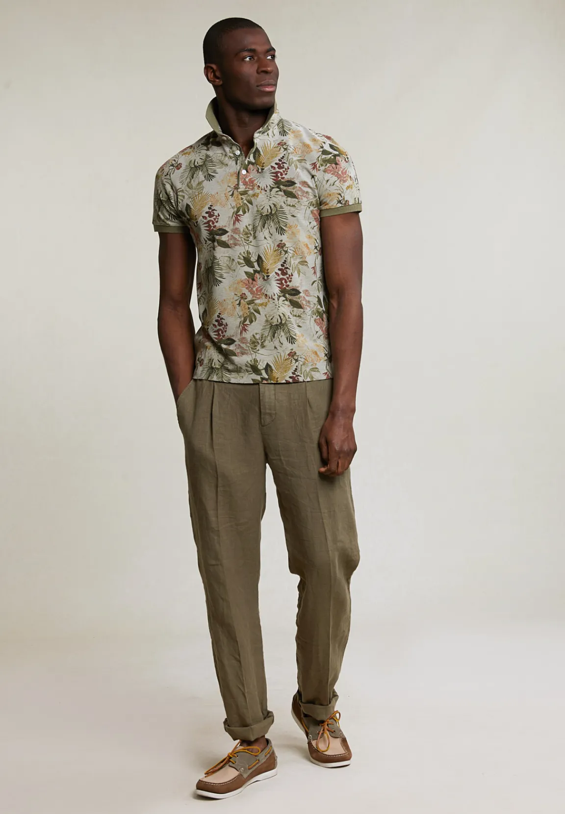 Best River Woods Custom fit gebloemde katoenen polo safari mix -
