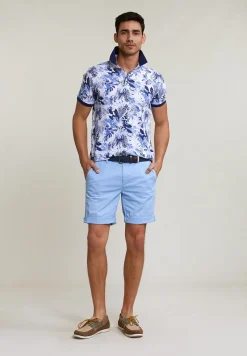 Discount River Woods Custom fit gebloemde katoenen polo écru -