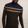 Clearance River Woods Custom fit geribde wol-kasjmier rolkraagtrui ganache -