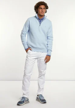 Fashion River Woods Custom fit geruit comfort stretch hemd blauw/wit -