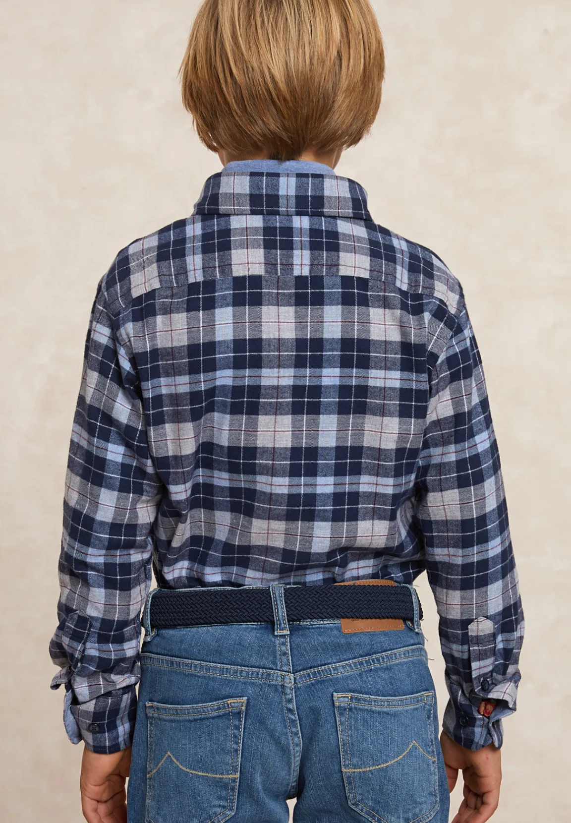 New River Woods Custom fit geruit flanellen hemd blauw/grijs -