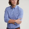 Clearance River Woods Custom fit geruit hemd blauw/wit -