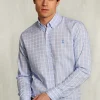 Discount River Woods Custom fit geruit hemd blauw/wit -