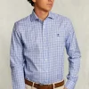 New River Woods Custom fit geruit hemd blauw/wit -