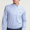Online River Woods Custom fit geruit hemd blauw/groen -