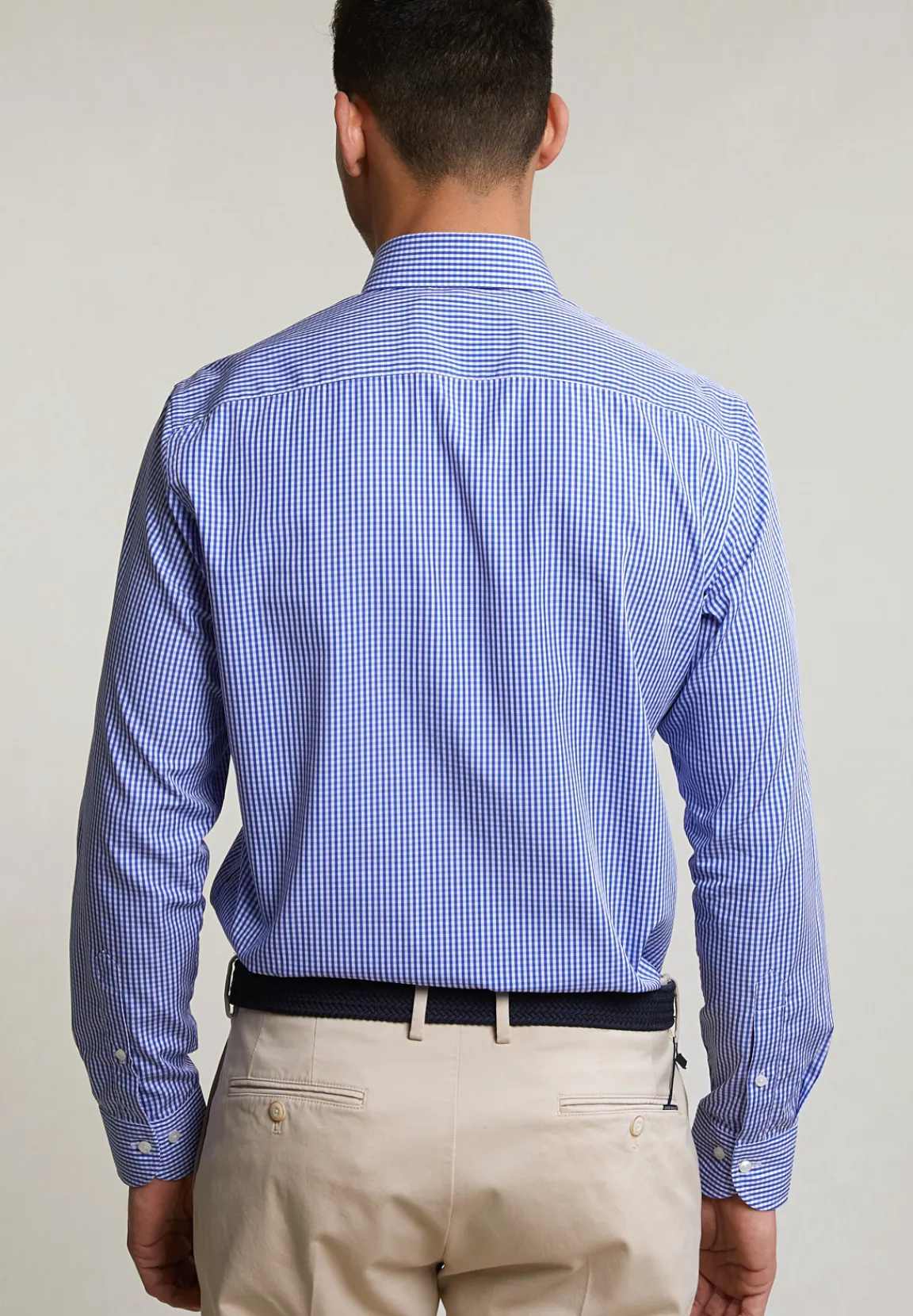 Sale River Woods Custom fit geruit hemd blauw/wit -