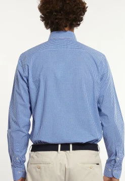 Online River Woods Custom fit geruit hemd blauw/wit -