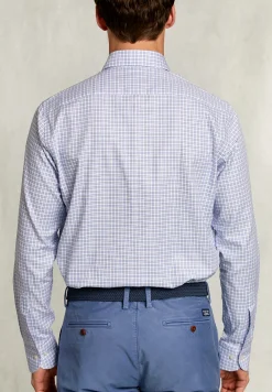 Sale River Woods Custom fit geruit hemd blauw/wit -