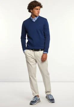 Online River Woods Custom fit geruit hemd blauw/wit -