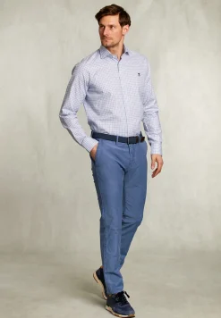 Sale River Woods Custom fit geruit hemd blauw/wit -