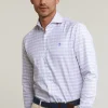 Outlet River Woods Custom fit geruit hemd bruin/wit -