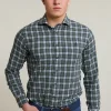 Hot River Woods Custom fit geruit hemd groen/wit -