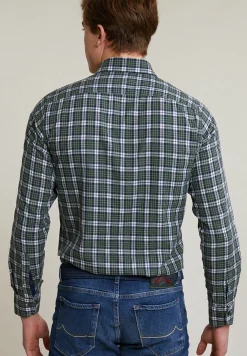 Hot River Woods Custom fit geruit hemd groen/wit -