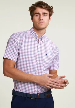 Discount River Woods Custom fit geruit hemd korte mouwen multi -
