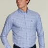 Hot River Woods Custom fit geruit hemd met zak blauw/wit -
