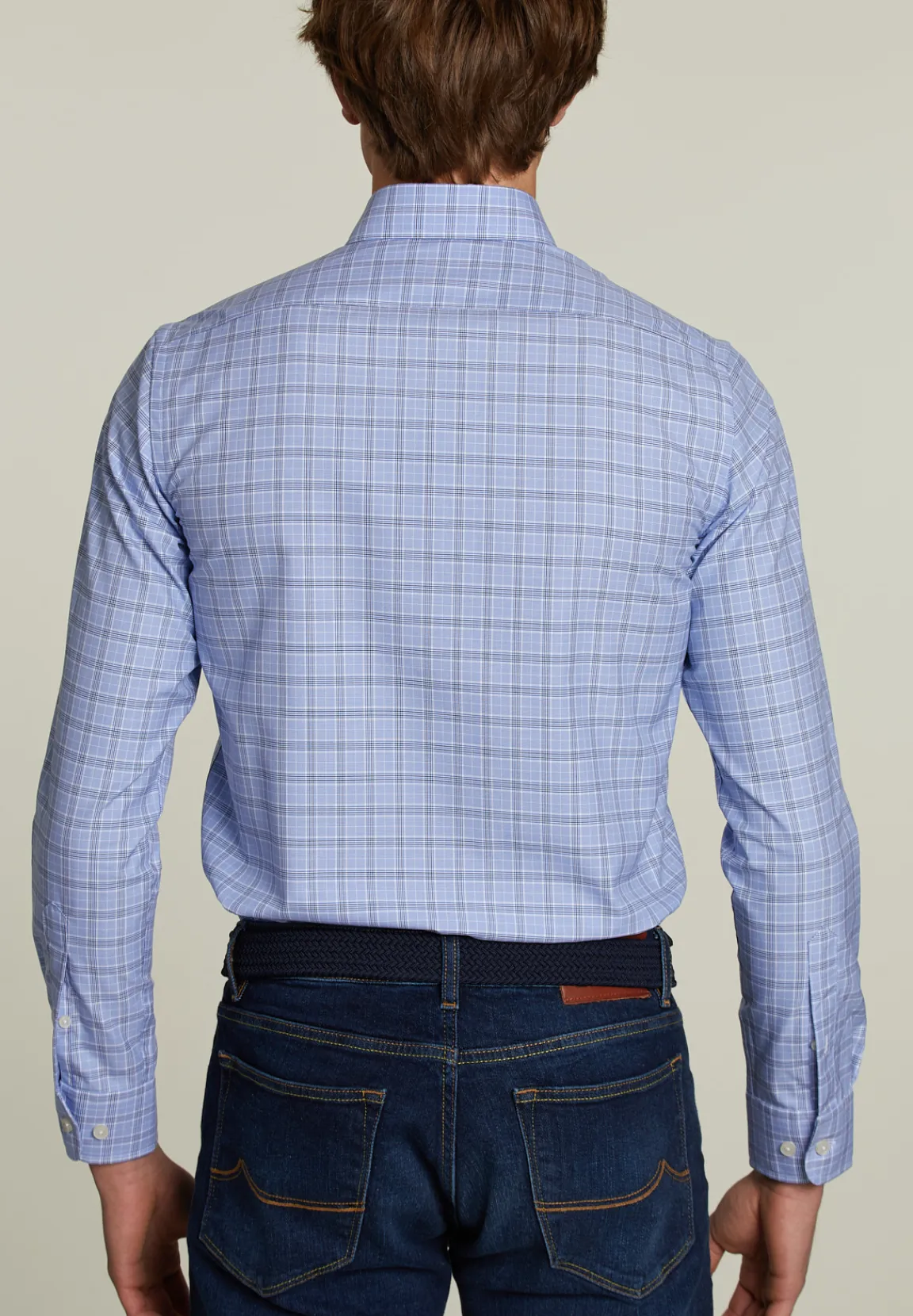 Hot River Woods Custom fit geruit hemd met zak blauw/wit -