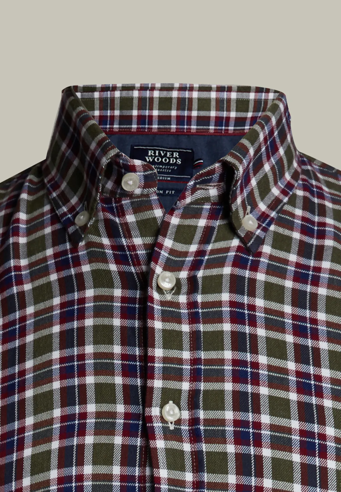 New River Woods Custom fit geruit hemd multi -