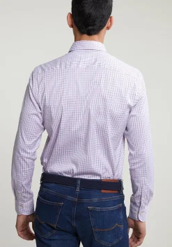 Clearance River Woods Custom fit geruit hemd rood/blauw -