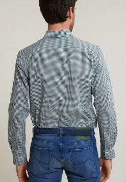 Online River Woods Custom fit geruit katoenen hemd groen/wit -