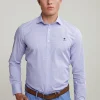 Sale River Woods Custom fit gestipt hemd blauw/rood -