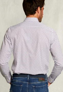 Clearance River Woods Custom fit gestipt hemd blauw/rood -