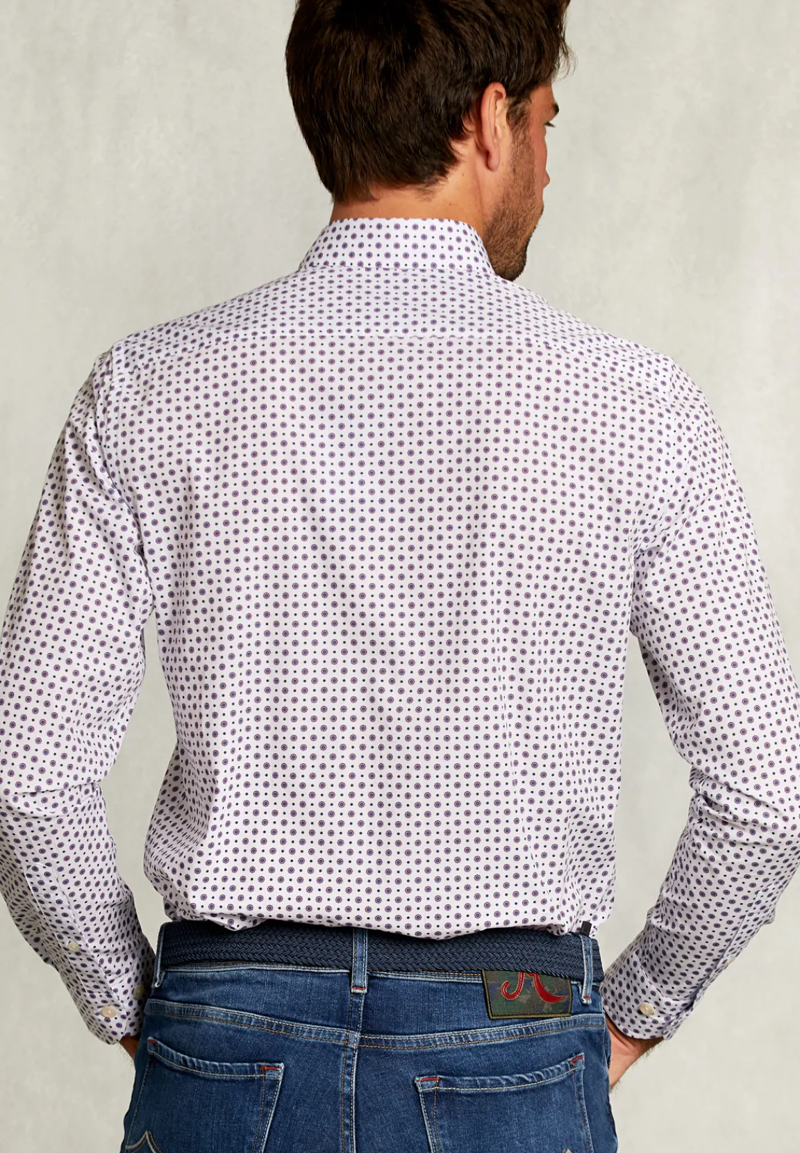 Clearance River Woods Custom fit gestipt hemd blauw/rood -