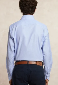 New River Woods Custom fit gestipt hemd blauw -