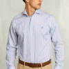 New River Woods Custom fit gestreept hemd blauw/wit -