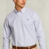 Best River Woods Custom fit gestreept hemd blauw/wit -