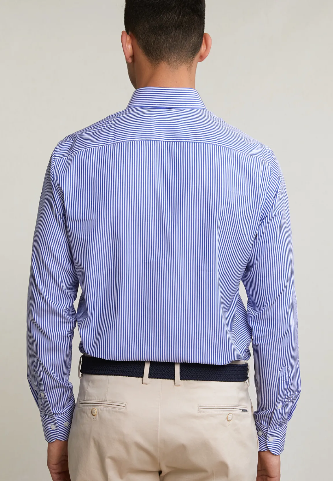 Sale River Woods Custom fit gestreept hemd blauw/wit -
